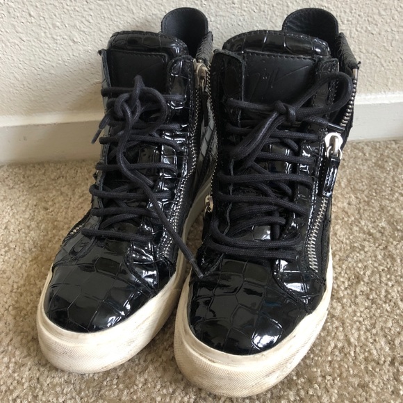 Giuseppe Zanotti GZ black leather sneakers size 36 - Picture 1 of 5